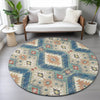 Piper Looms Chantille Moroccan ACN2210 Navy Machine Washable Area Rug Round Lifestyle Image Feature