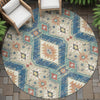 Piper Looms Chantille Moroccan ACN2210 Navy Machine Washable Area Rug Round Outdoor Lifestyle Image Feature