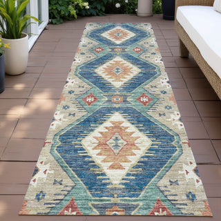 Piper Looms Chantille Moroccan ACN2210 Navy Machine Washable Area Rug Runner Outdoor Lifestyle Image Feature