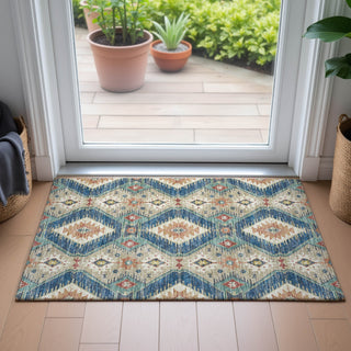 Piper Looms Chantille Moroccan ACN2210 Navy Machine Washable Area Rug Scatter Lifestyle Image Feature