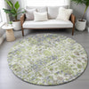 Piper Looms Chantille Modern ACN2211 Aloe Machine Washable Area Rug Round Lifestyle Image Feature