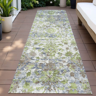 Piper Looms Chantille Modern ACN2211 Aloe Machine Washable Area Rug Runner Outdoor Lifestyle Image Feature