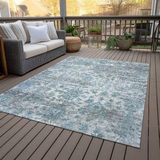 Piper Looms Chantille Modern ACN2211 Denim Machine Washable Area Rug Outdoor Lifestyle Image Feature
