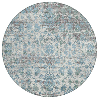 Piper Looms Chantille Modern ACN2211 Denim Machine Washable Area Rug Round Main Image