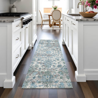 Piper Looms Chantille Modern ACN2211 Denim Machine Washable Area Rug Runner Lifestyle Image Feature