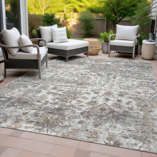 Piper Looms Chantille Modern ACN2211 Taupe Machine Washable Area Rug Outdoor Lifestyle Image Feature