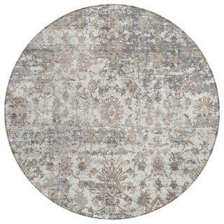 Piper Looms Chantille Modern ACN2211 Taupe Machine Washable Area Rug Round Main Image