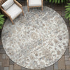 Piper Looms Chantille Modern ACN2211 Taupe Machine Washable Area Rug Round Outdoor Lifestyle Image Feature