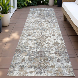 Piper Looms Chantille Modern ACN2211 Taupe Machine Washable Area Rug Runner Outdoor Lifestyle Image Feature