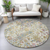 Piper Looms Chantille Modern ACN2211 Wheat Machine Washable Area Rug Round Lifestyle Image Feature