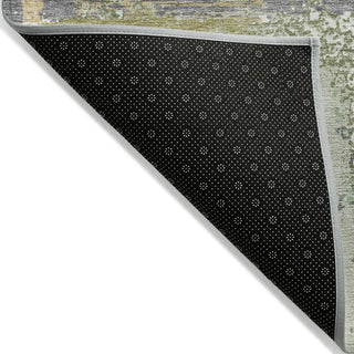 Piper Looms Chantille Abstract ACN2212 Aloe Machine Washable Area Rug Backing Image