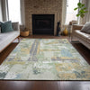 Piper Looms Chantille Abstract ACN2212 Aloe Machine Washable Area Rug Lifestyle Image Feature