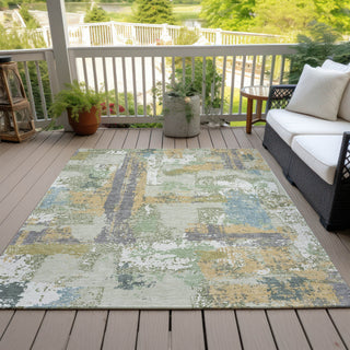 Piper Looms Chantille Abstract ACN2212 Aloe Machine Washable Area Rug Outdoor Lifestyle Image Feature