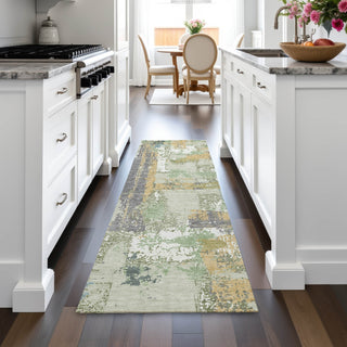 Piper Looms Chantille Abstract ACN2212 Aloe Machine Washable Area Rug Runner Lifestyle Image Feature