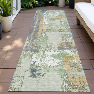 Piper Looms Chantille Abstract ACN2212 Aloe Machine Washable Area Rug Runner Outdoor Lifestyle Image Feature