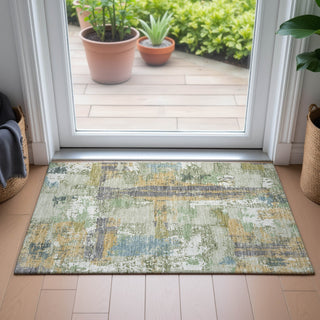 Piper Looms Chantille Abstract ACN2212 Aloe Machine Washable Area Rug Scatter Lifestyle Image Feature