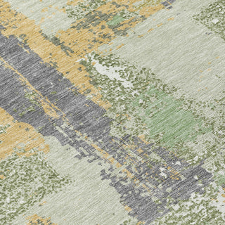 Piper Looms Chantille Abstract ACN2212 Aloe Machine Washable Area Rug Swatch Image