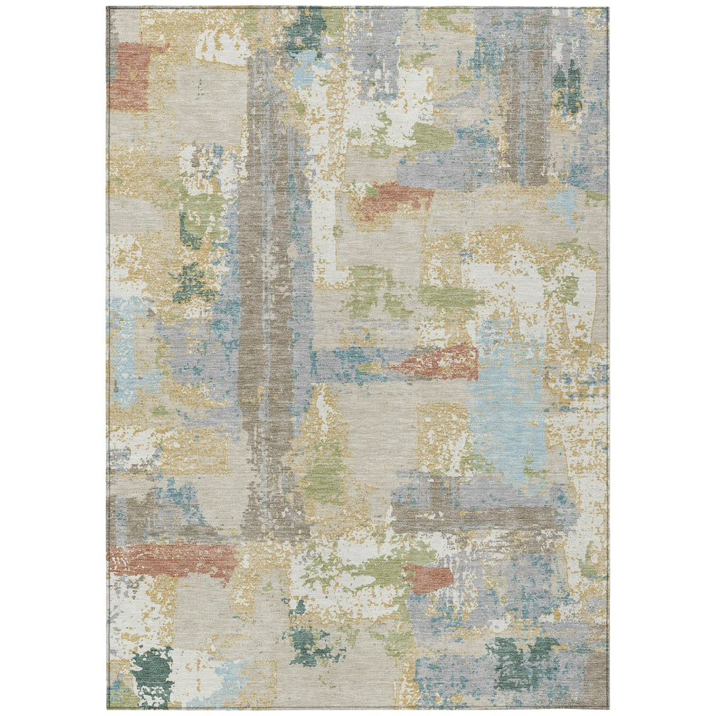 Piper Looms Chantille Abstract ACN2212 Beige Machine Washable Area Rug main image