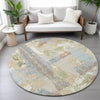 Piper Looms Chantille Abstract ACN2212 Beige Machine Washable Area Rug Round Lifestyle Image Feature