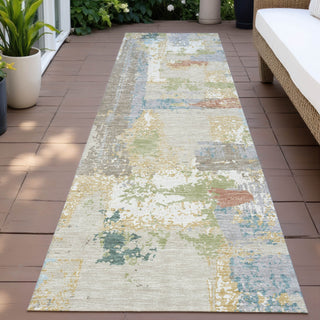 Piper Looms Chantille Abstract ACN2212 Beige Machine Washable Area Rug Runner Outdoor Lifestyle Image Feature