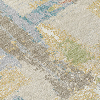 Piper Looms Chantille Abstract ACN2212 Beige Machine Washable Area Rug Swatch Image