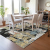 Piper Looms Chantille Abstract ACN2212 Black Machine Washable Area Rug Lifestyle Image Feature