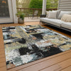 Piper Looms Chantille Abstract ACN2212 Black Machine Washable Area Rug Outdoor Lifestyle Image Feature