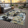 Piper Looms Chantille Abstract ACN2212 Black Machine Washable Area Rug Outdoor Lifestyle Image Feature