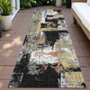 Piper Looms Chantille Abstract ACN2212 Black Machine Washable Area Rug Runner Outdoor Lifestyle Image Feature
