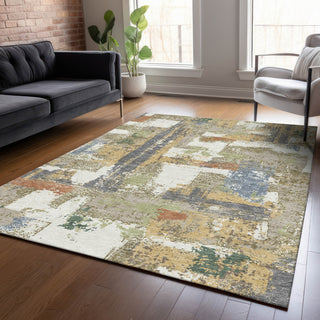 Piper Looms Chantille Abstract ACN2212 Ivory Machine Washable Area Rug Lifestyle Image Feature