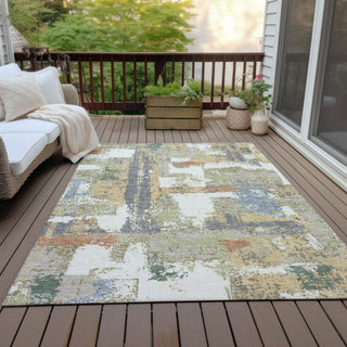 Piper Looms Chantille Abstract ACN2212 Ivory Machine Washable Area Rug Outdoor Lifestyle Image Feature