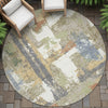 Piper Looms Chantille Abstract ACN2212 Ivory Machine Washable Area Rug Round Outdoor Lifestyle Image Feature