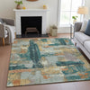 Piper Looms Chantille Abstract ACN2212 Seafoam Machine Washable Area Rug Lifestyle Image Feature