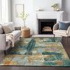 Piper Looms Chantille Abstract ACN2212 Seafoam Machine Washable Area Rug Lifestyle Image Feature