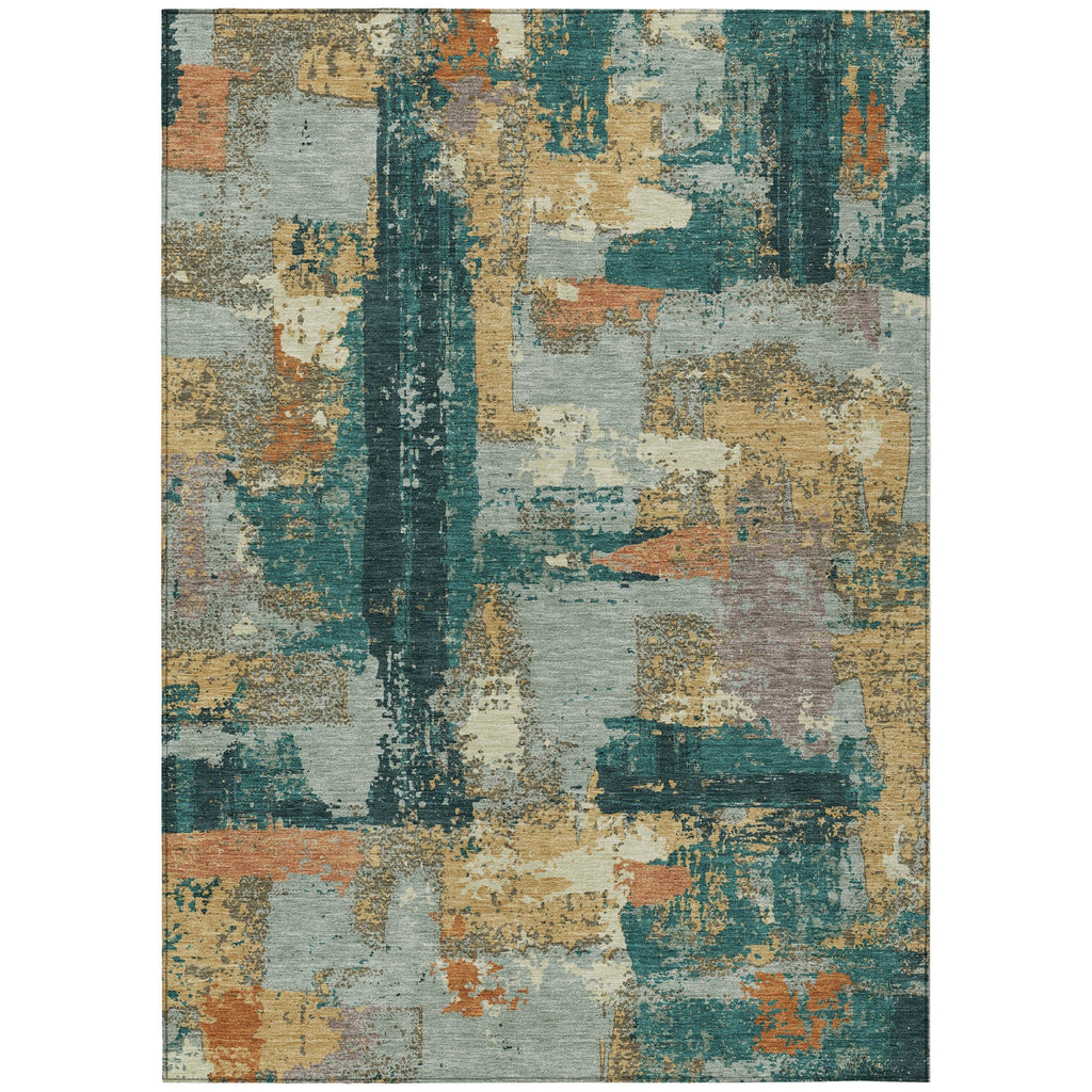 Piper Looms Chantille Abstract ACN2212 Seafoam Machine Washable Area Rug main image