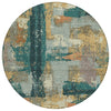 Piper Looms Chantille Abstract ACN2212 Seafoam Machine Washable Area Rug Round Main Image