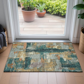 Piper Looms Chantille Abstract ACN2212 Seafoam Machine Washable Area Rug Scatter Lifestyle Image Feature