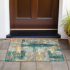 Piper Looms Chantille Abstract ACN2212 Seafoam Machine Washable Area Rug Scatter Outdoor Lifestyle Image Feature