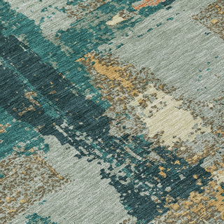 Piper Looms Chantille Abstract ACN2212 Seafoam Machine Washable Area Rug Swatch Image