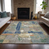Piper Looms Chantille Abstract ACN2212 Taupe Machine Washable Area Rug Lifestyle Image Feature