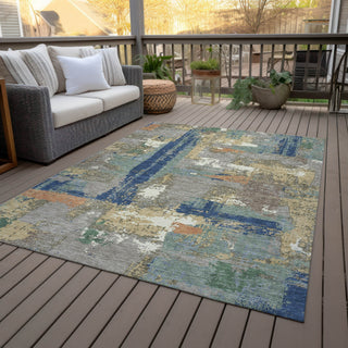 Piper Looms Chantille Abstract ACN2212 Taupe Machine Washable Area Rug Outdoor Lifestyle Image Feature