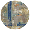 Piper Looms Chantille Abstract ACN2212 Taupe Machine Washable Area Rug Round Main Image