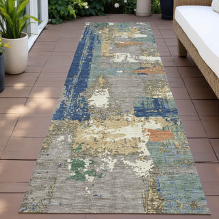 Piper Looms Chantille Abstract ACN2212 Taupe Machine Washable Area Rug Runner Outdoor Lifestyle Image Feature