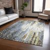 Piper Looms Chantille Geometric ACN2213 Denim Machine Washable Area Rug Lifestyle Image Feature