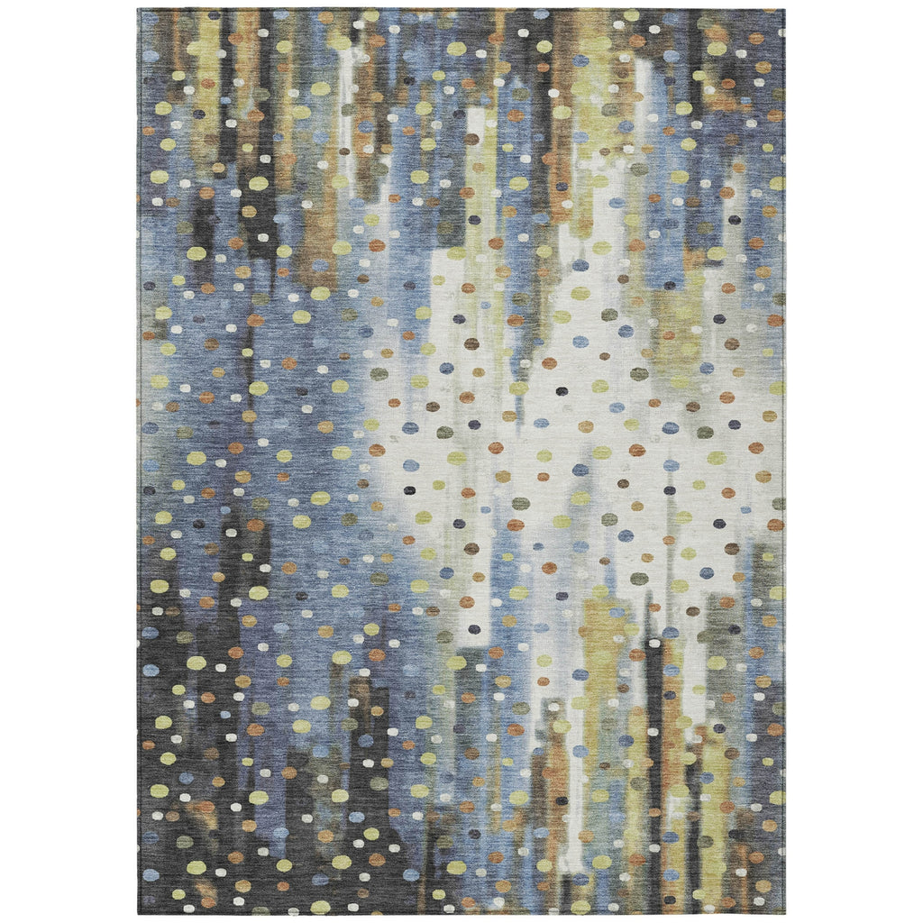 Piper Looms Chantille Geometric ACN2213 Denim Machine Washable Area Rug main image