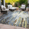 Piper Looms Chantille Geometric ACN2213 Denim Machine Washable Area Rug Outdoor Lifestyle Image Feature