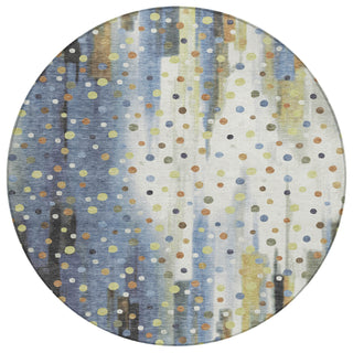 Piper Looms Chantille Geometric ACN2213 Denim Machine Washable Area Rug Round Main Image