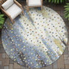 Piper Looms Chantille Geometric ACN2213 Denim Machine Washable Area Rug Round Outdoor Lifestyle Image Feature