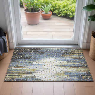 Piper Looms Chantille Geometric ACN2213 Denim Machine Washable Area Rug Scatter Lifestyle Image Feature