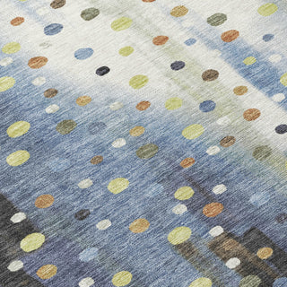 Piper Looms Chantille Geometric ACN2213 Denim Machine Washable Area Rug Swatch Image